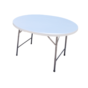 MESA PLEGABLE CIRCULAR BLANCA REDONDA  1.22 MTRS