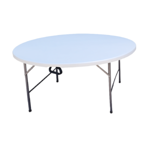 MESA PLEGABLE CIRCULAR BLANCA REDONDA  1.52 MTRS